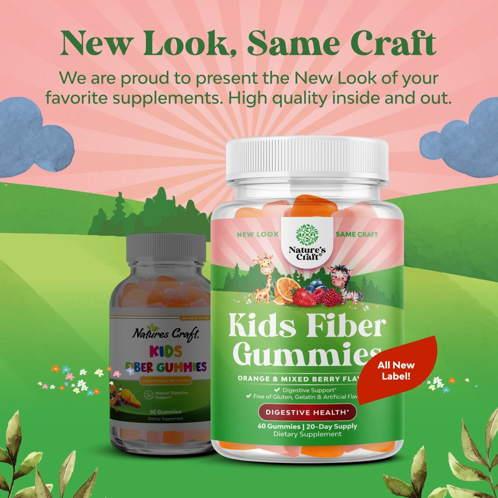 Kids Fiber Gummy Prebiotics Supplement - Soluble Fiber Gummies for Kids Constipation Relief Digestive Health - Kids Fiber Gummies Immune System Booster Delicious Gummy Vitamins