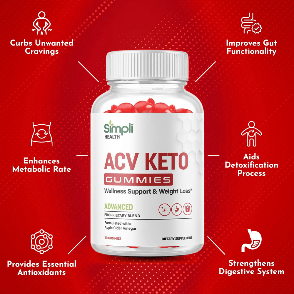 (3 Pack) Simpli Apple Cider Vinegar Gummies - ACV Keto Gummies for Weight Loss - Supports Weight Loss, Digestion, Detox & Cleansing - Nutricity.com.au