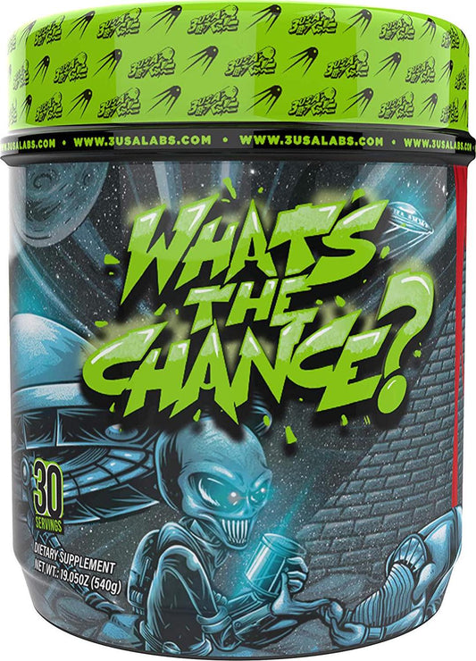 3USA Labs - What's The Chance - Pre Workout Powder Energy Booster Supplements with Dynamine and TeaCrine Pre-Workout (Alien Blood, 30 Servings)