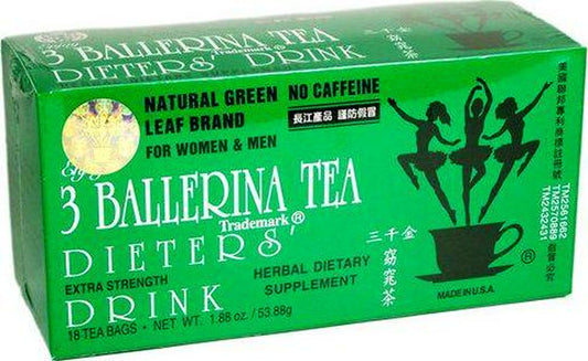 3 Ballerina Tea Dieters' Drink Extra Strength 18 Bags