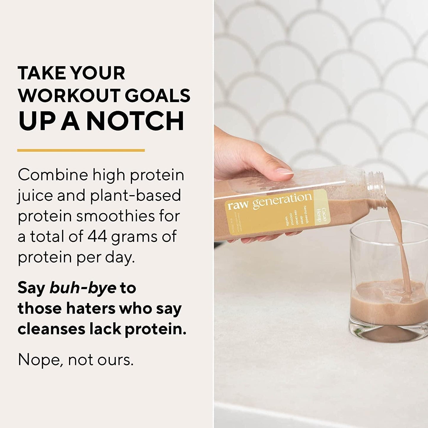 3-Day Protein Cleanse by Raw GenerationÂ High Protein Juice Cleanse with Dairy and Soy-Free Protein Smoothies / Gets Results Quickly While Energizing Your Workouts / Jumpstart a Healthier Diet