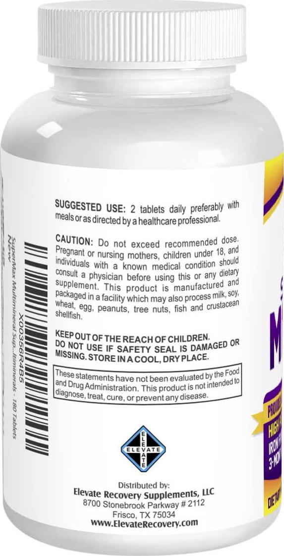 3-Month Multimineral Supplement (Iron Free) with 72 Trace Minerals / Natural Multiminerals / High Potency Multi Mineral Supplements All-in-1 Formula - 180 Tablets