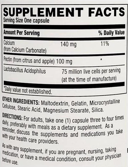 3 PACK ] MAJOR ACIDOPHILUS WITH PECTIN 100 CAPSULES