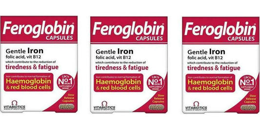 (3 PACK) - Vitabiotics Feroglobin B12 Capsules | 30s | 3 PACK - SUPER SAVER - SAVE MONEY - Nutricity.com.au