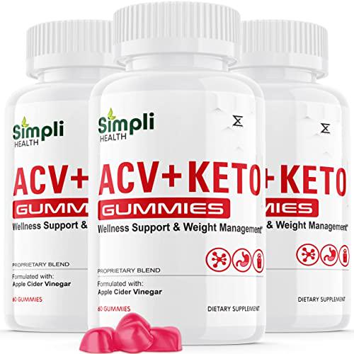 (3 Pack) ACV Ketos Simpli Health, Simpli ACV Ketos Gummies, Simpli ACV+Keto AVC ACVT Ket Gummies, ACV Keto Simpli, Simplihealth ACV+Kero Gummies, Simply AC Plus ACT Acc (180 Gummies) - Nutricity.com.au