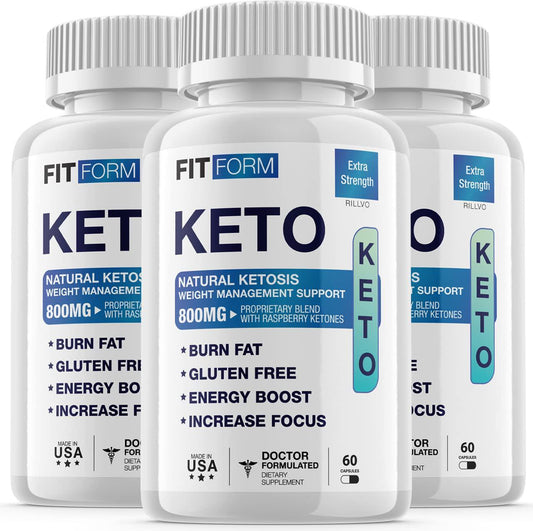 (3 Pack) Fit Form Keto Pills Advanced Ketogenic Formula (180 Capsules) - Nutricity.com.au