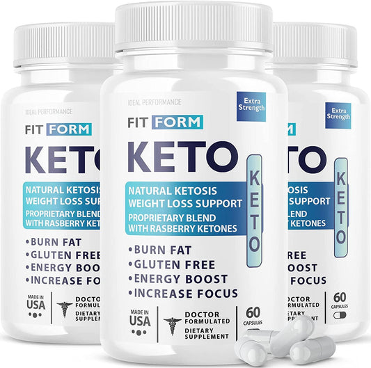 (3 Pack) Fit Form Ketosis Shark 900mg Blend Pills (180 Capsules) - Nutricity.com.au