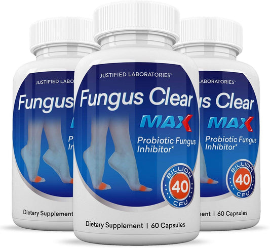 (3 Pack) Fungus Clear Max Pills 40 Billion CFU Probiotic Supports Strong Healthy Natural Clear Nails Plus 180 Capsules - Nutricity.com.au