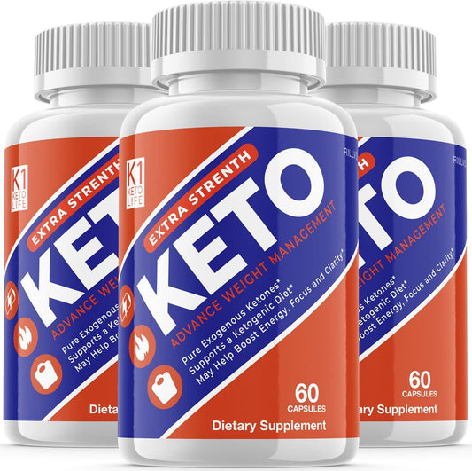 (3 Pack) K1 Keto Lifestyle Diet Supplements Advanced Ketogenic Formula (180 Capsules) - Nutricity.com.au