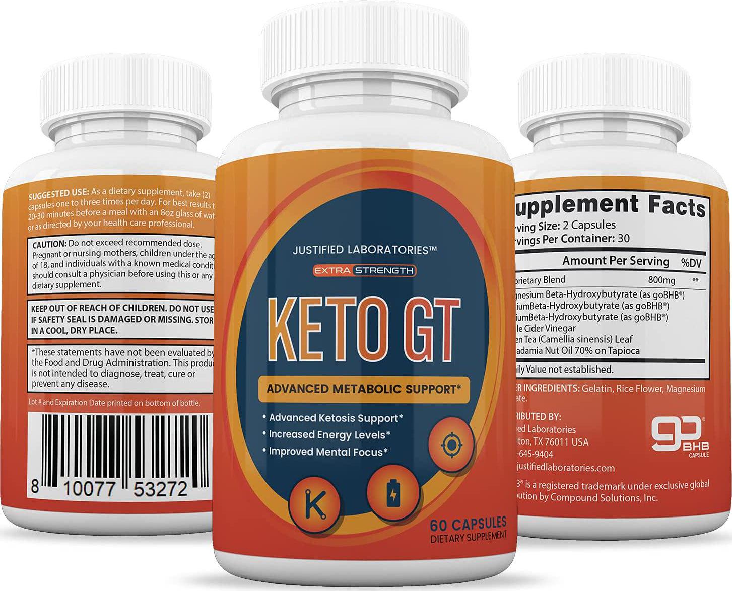 (3 Pack) Keto GT Advanced Includes Apple Cider Vinegar goBHB Exogenous Ketones Keto Pills Supplement Premium Ketosis Support for Men Women 180 Capsules - Nutricity.com.au