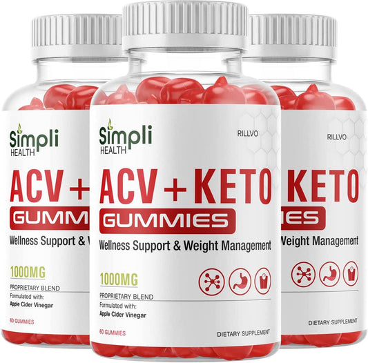 (3 Pack) Simpli ACV Keto Gummies, Simpli Health ACV+Keto Gummies Advanced Ketogenic Formula (180 Gummies) - Nutricity.com.au