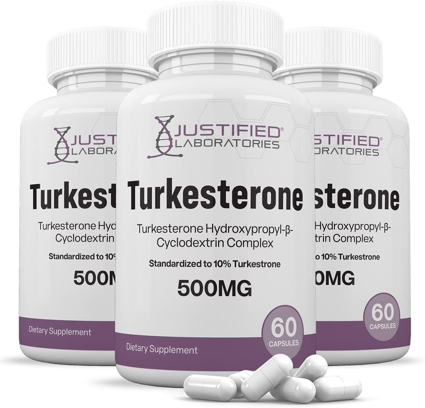 (3 Pack) Turkesterone 500mg 10% Standardized Naturally Increase Stamina Endurance Strength 180 Capsules