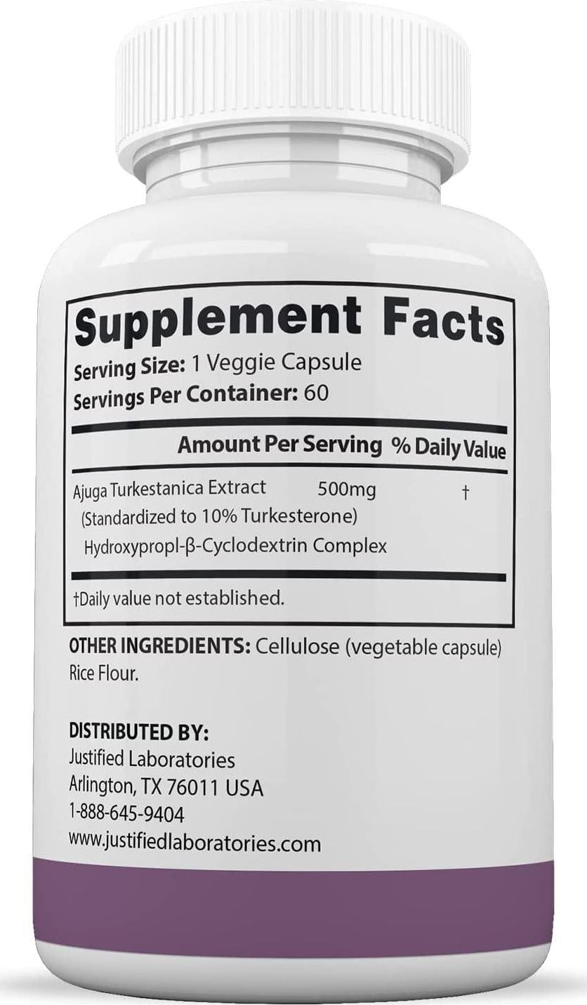 (3 Pack) Turkesterone 500mg 10% Standardized Naturally Increase Stamina Endurance Strength 180 Capsules