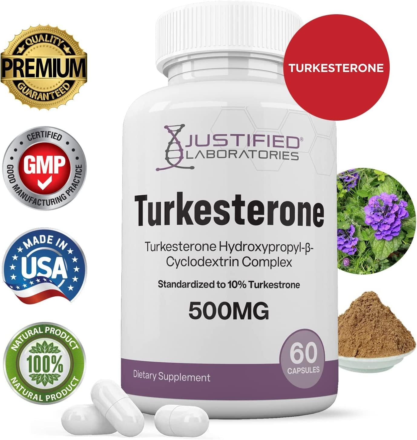 (3 Pack) Turkesterone 500mg 10% Standardized Naturally Increase Stamina Endurance Strength 180 Capsules