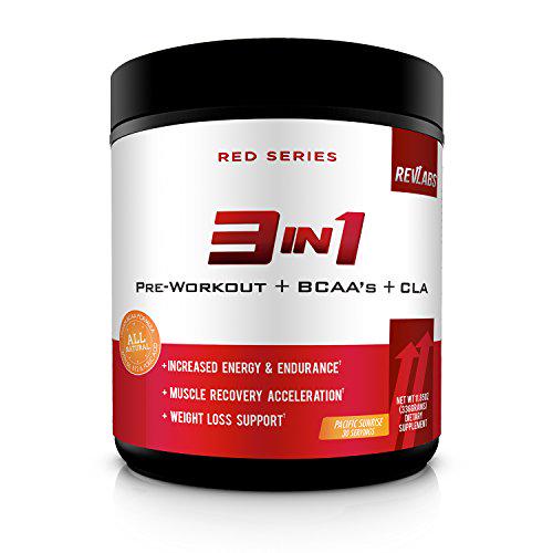 3 in 1 Preworkout + BCAA's + CLA - Energy, Endurance, Weight Loss, Recovery - Vegan - 30 Day Supply