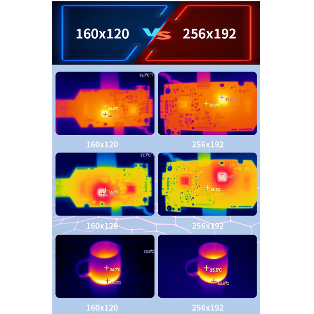 Dcenta Small Thermal Imaging Camera Portable Mobilephone Thermal Imager Support Highest Lowest Centre Point Regional Temperature Measurement 6 Display Modes Chinese and English Language Switchable
