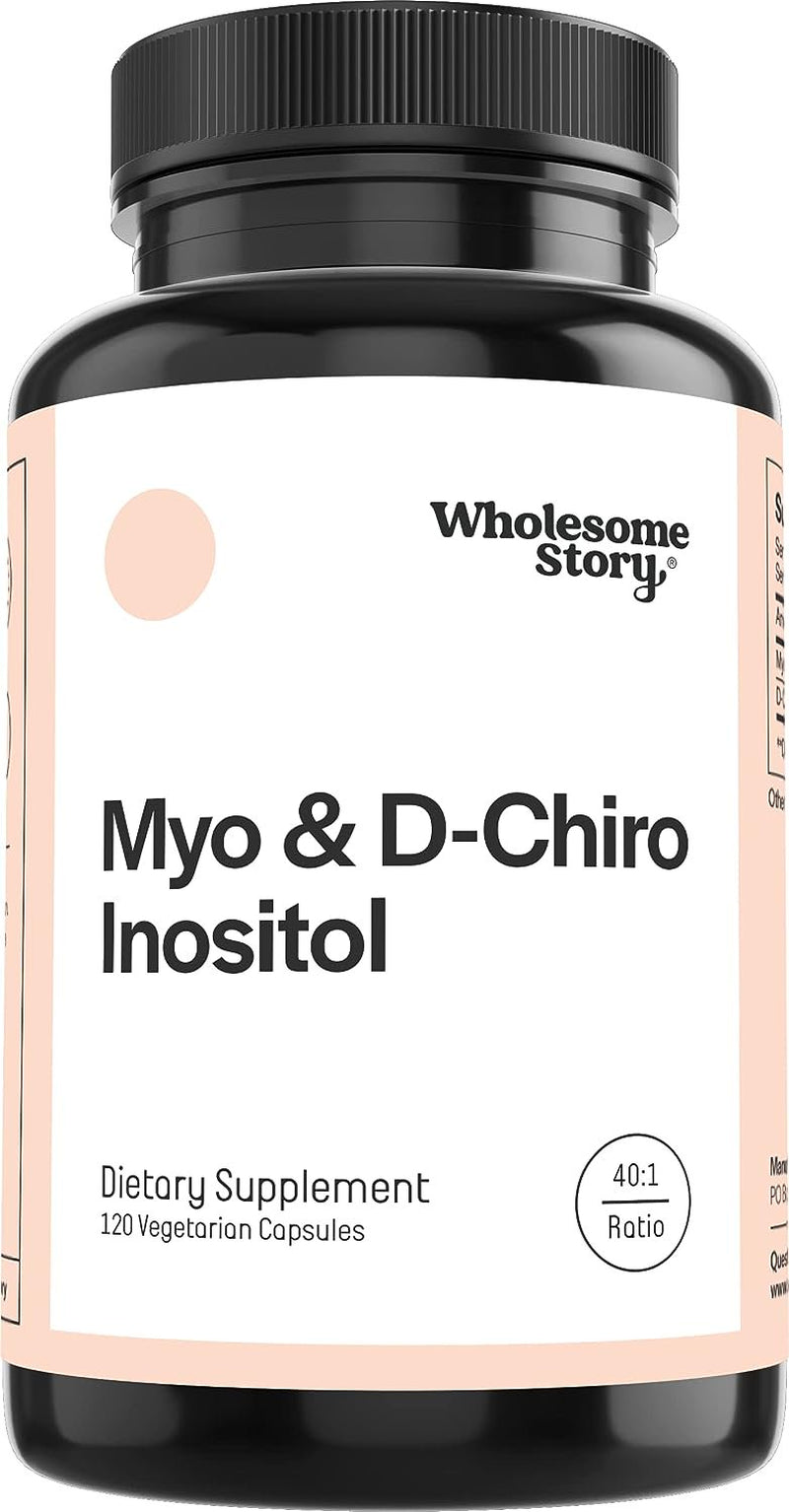 Wholesome Story Myo-Inositol & D-Chiro Inositol | Hormonal Balance & Healthy Ovarian Function Support for Women | 120 Ct