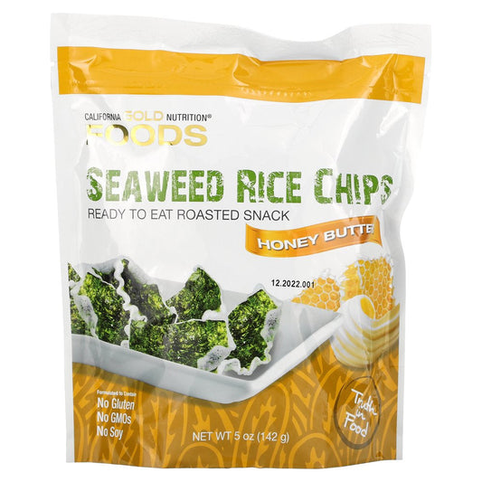 California Gold Nutrition Seaweed Rice Chips, Honey Butter, 5 Oz (142 G)