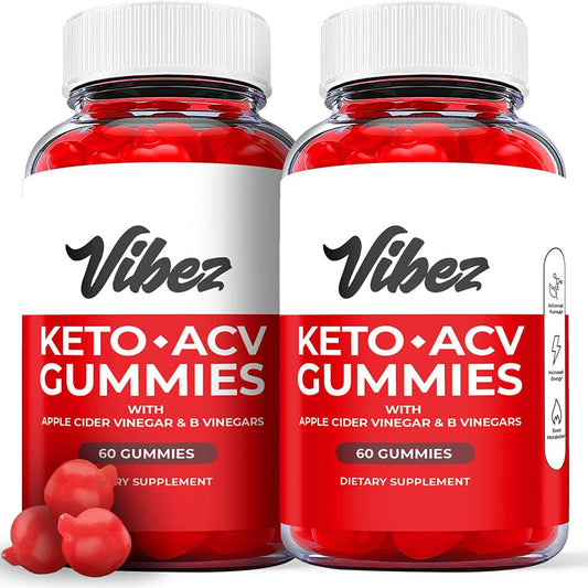 (2 Pack) Vibez Keto ACV Gummies - Supplement for Weight Loss - Energy & Focus Boosting Dietary Supplements for Weight Management & Metabolism - Fat Burn - 120 Gummies - Nutricity.com.au