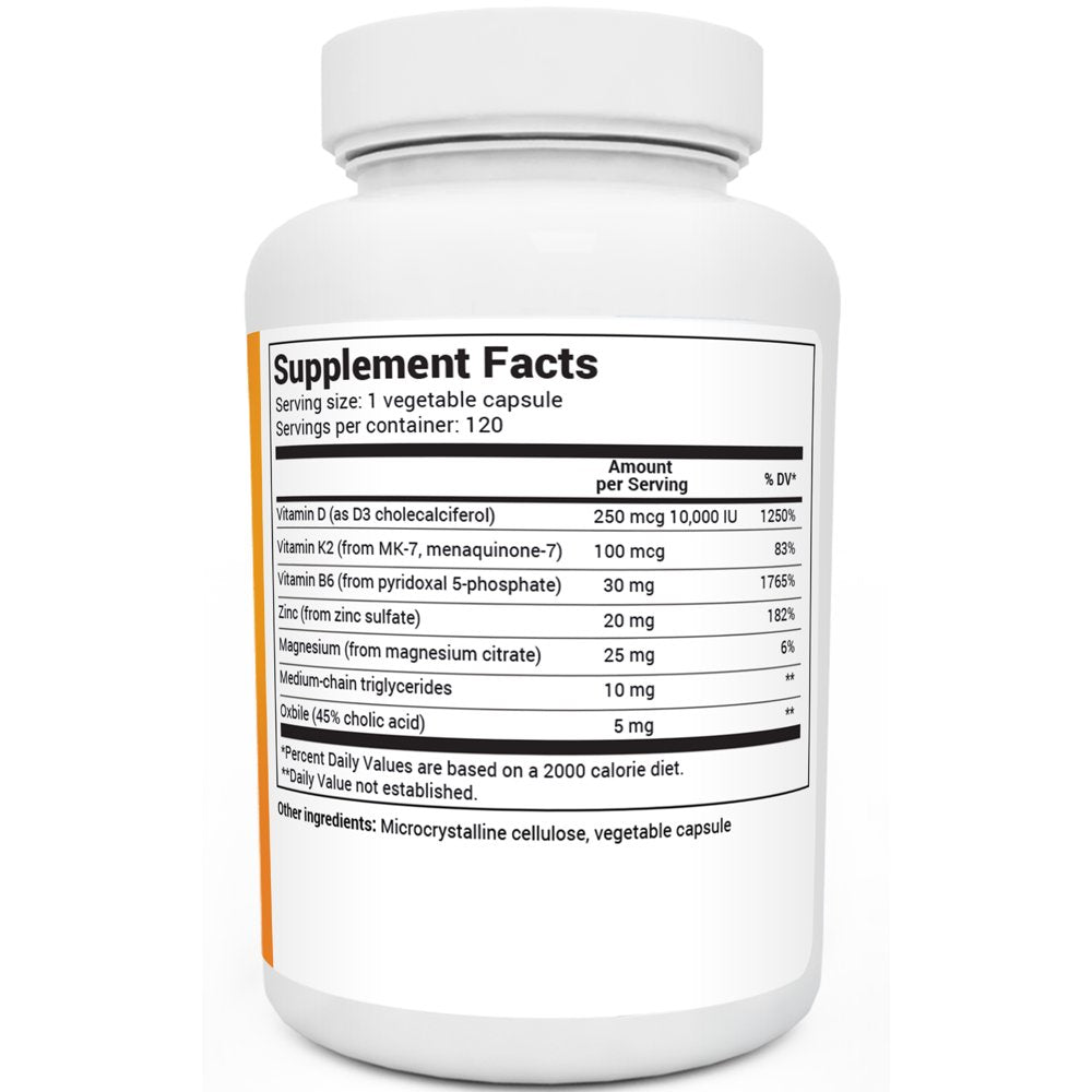 Dr. Berg D3 & K2 Vitamin Supplement for Heart and Bone Health, 120 Capsules