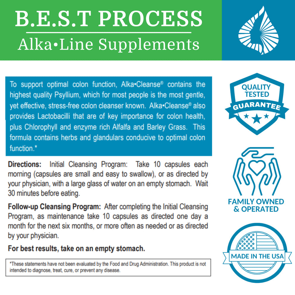 Alka•Cleanse — Morter Healthsystem Best Process Alkaline — Herbal Detox Colon Cleanse & Digestive Supplement — Psyllium Husk, Probiotics & Enzymes — for Constipation, Regularity & Enhanced Digestion