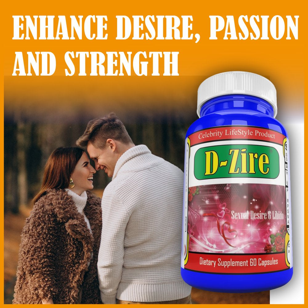 D-Zire Female Libido Booster, Mood Support Pills for Women Supports Energy & Passion, Desire 60 Pills