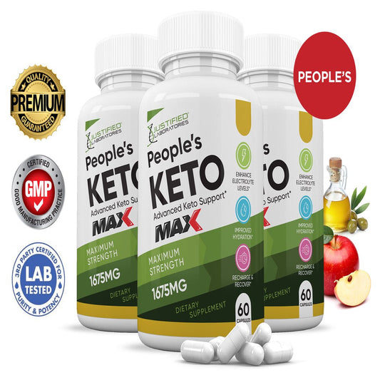(3 Pack) Peoples Keto ACV MAX Pills 1675Mg Alternative to Gummies Dietary Supplement 180 Capsules - Nutricity.com.au