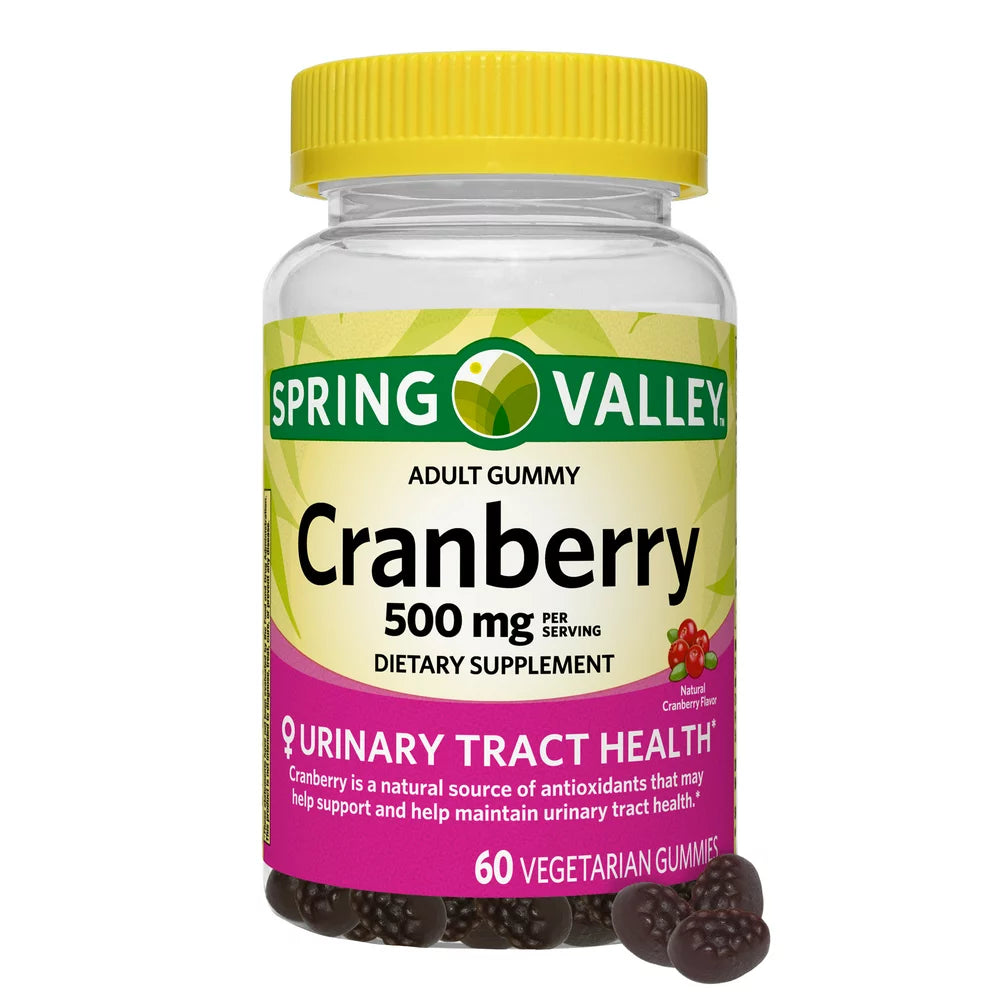 Spring Valley Cranberry Gummies Dietary Supplement, 500 Mg, 60 Count