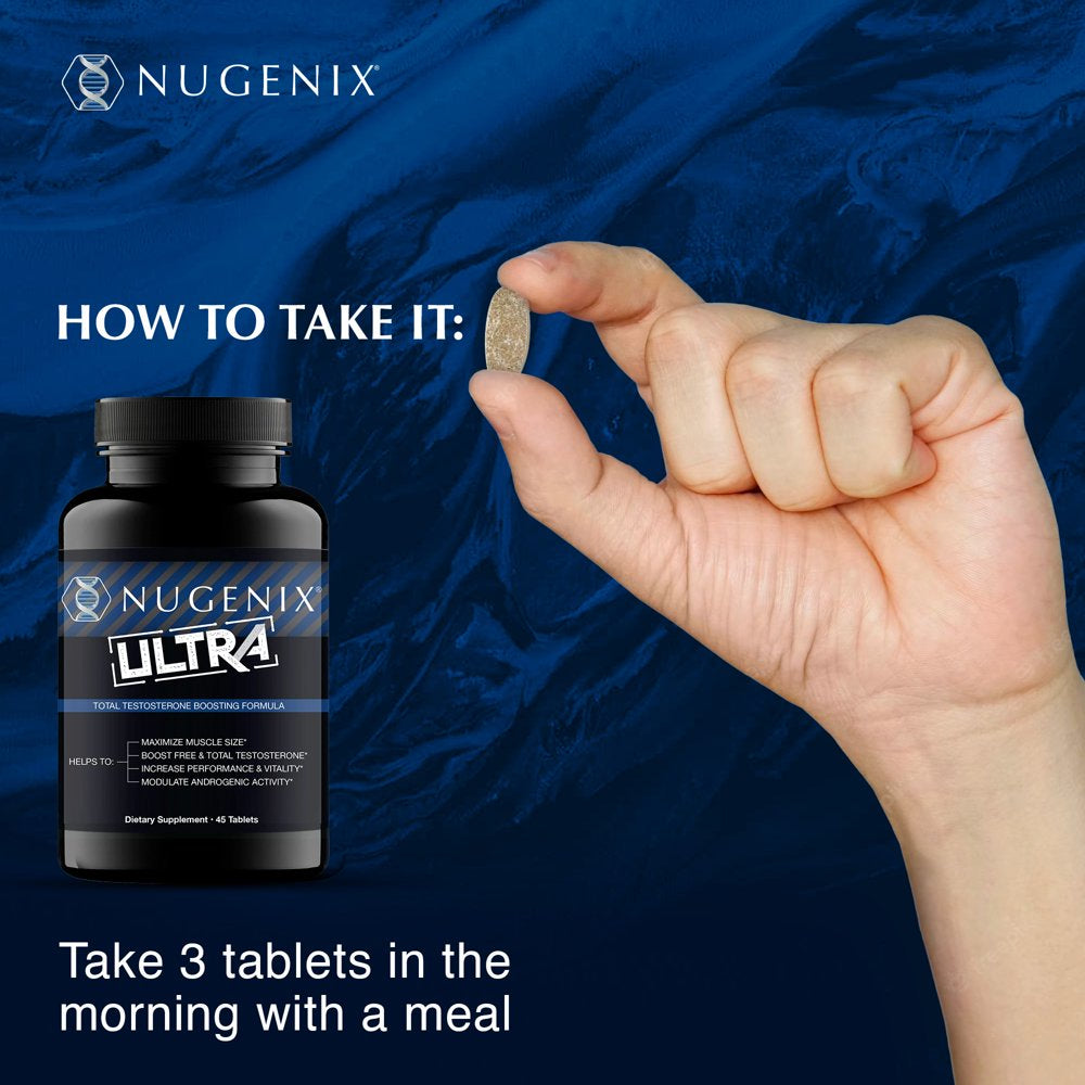 Nugenix Ultra Total and Free Testosterone Booster for Men, Dietary Supplement, 45 Count