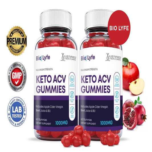 (2 Pack) Bio Lyfe Keto ACV Gummies 1000MG Dietary Supplement 120 Gummys - Nutricity.com.au