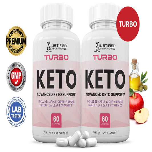 (2 Pack) Turbo Keto ACV Pills 1275Mg Alternative to Gummies Dietary Supplement 120 Capsules - Nutricity.com.au