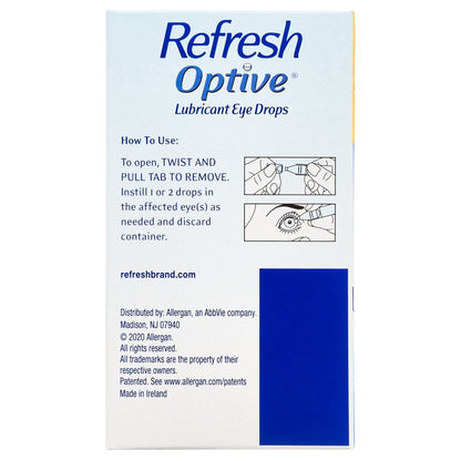 Refresh Optive Lubricant Eye Drops Preservative-Free Tears, 0.4 Ml, 60 Count