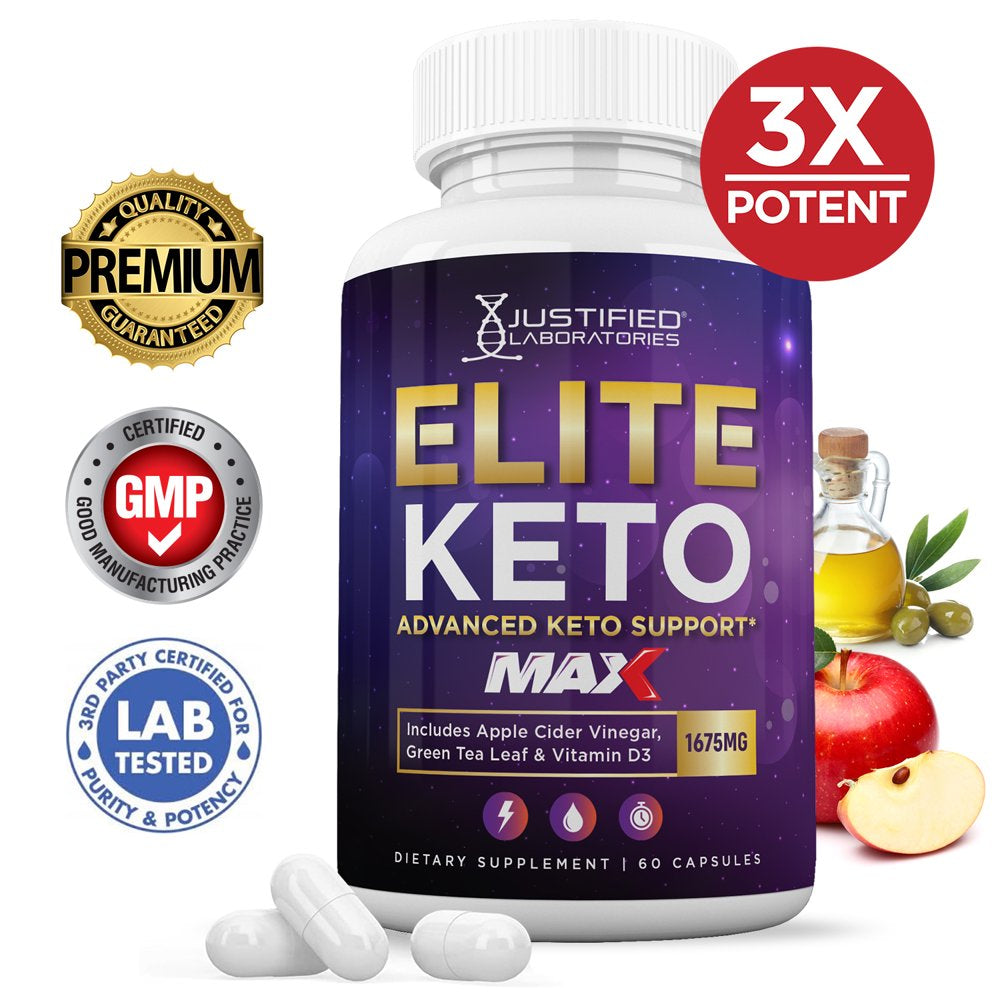 Elite Keto ACV MAX Pills 1675Mg Dietary Supplement 60 Capsules