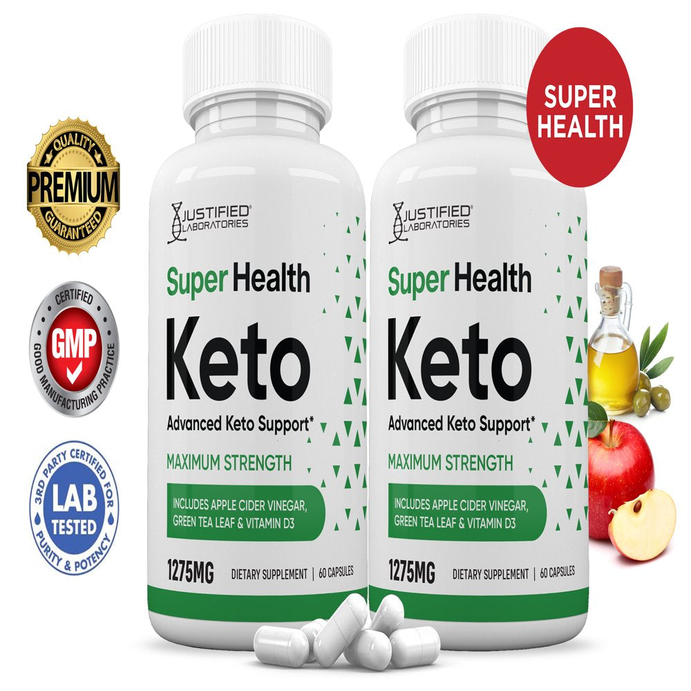 (2 Pack) Super Health Keto ACV Pills 1275Mg Alternative to Gummies Dietary Supplement 120 Capsules - Nutricity.com.au