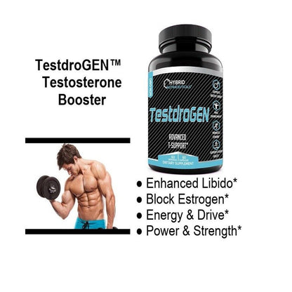 Hybrid Nutraceuticals Best Test Booster Testosterone Supplement for Men - 60 Capsules