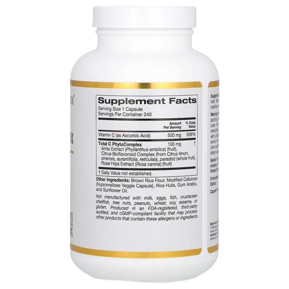 California Gold Nutrition Total C Complex, 500 Mg, 240 Veggie Capsules