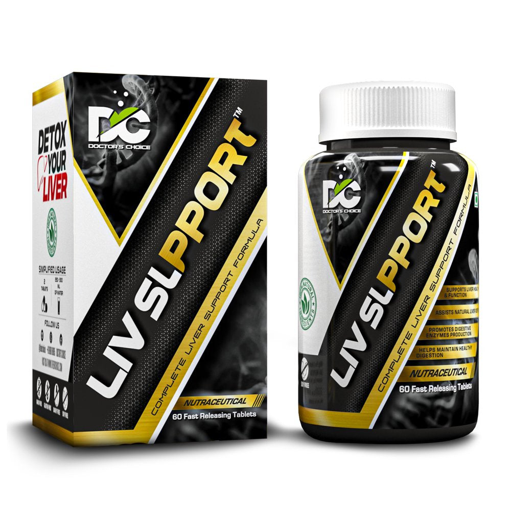 DC DOCTORS CHOICE LIV SUPPORT with Milk Thistle Supplement Detox Liver Antioxidant Promotes Healthy Digestion Balance Cholesterol Maintaining Sugar Levels (60 Tablets)