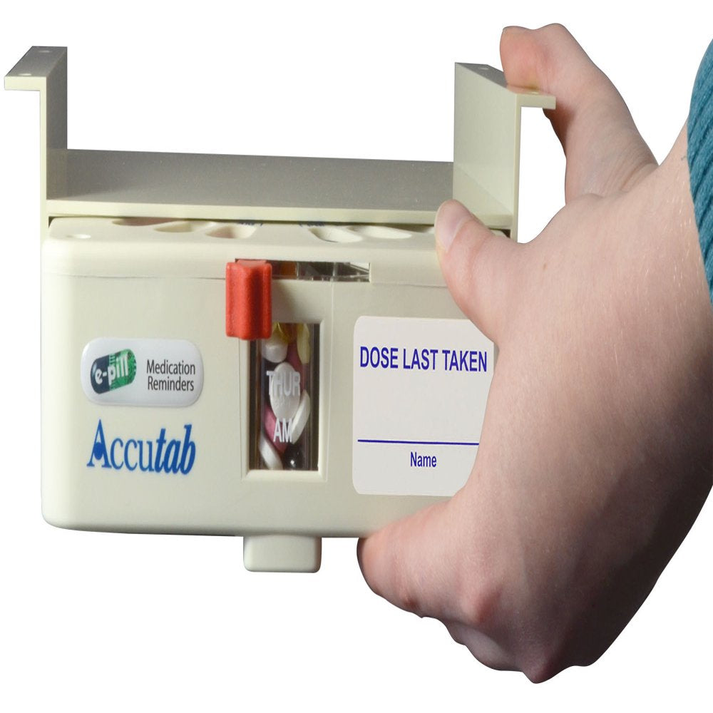 E-Pill Accutab - Manual Pill Dispenser - 7 Day X 3 Compartments per Day – Large Capacity. Bonus Filling Tray