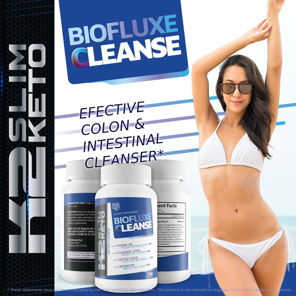 Biofluxe Detox Cleanse by K2 Slim Keto - Shrink the Gut Fast with a Cleanse - Help Crank up Your Metabolism - Cleanse Your Body of Toxins - Detox Naturally - Promote Belly Fat Loss - 30 Servings