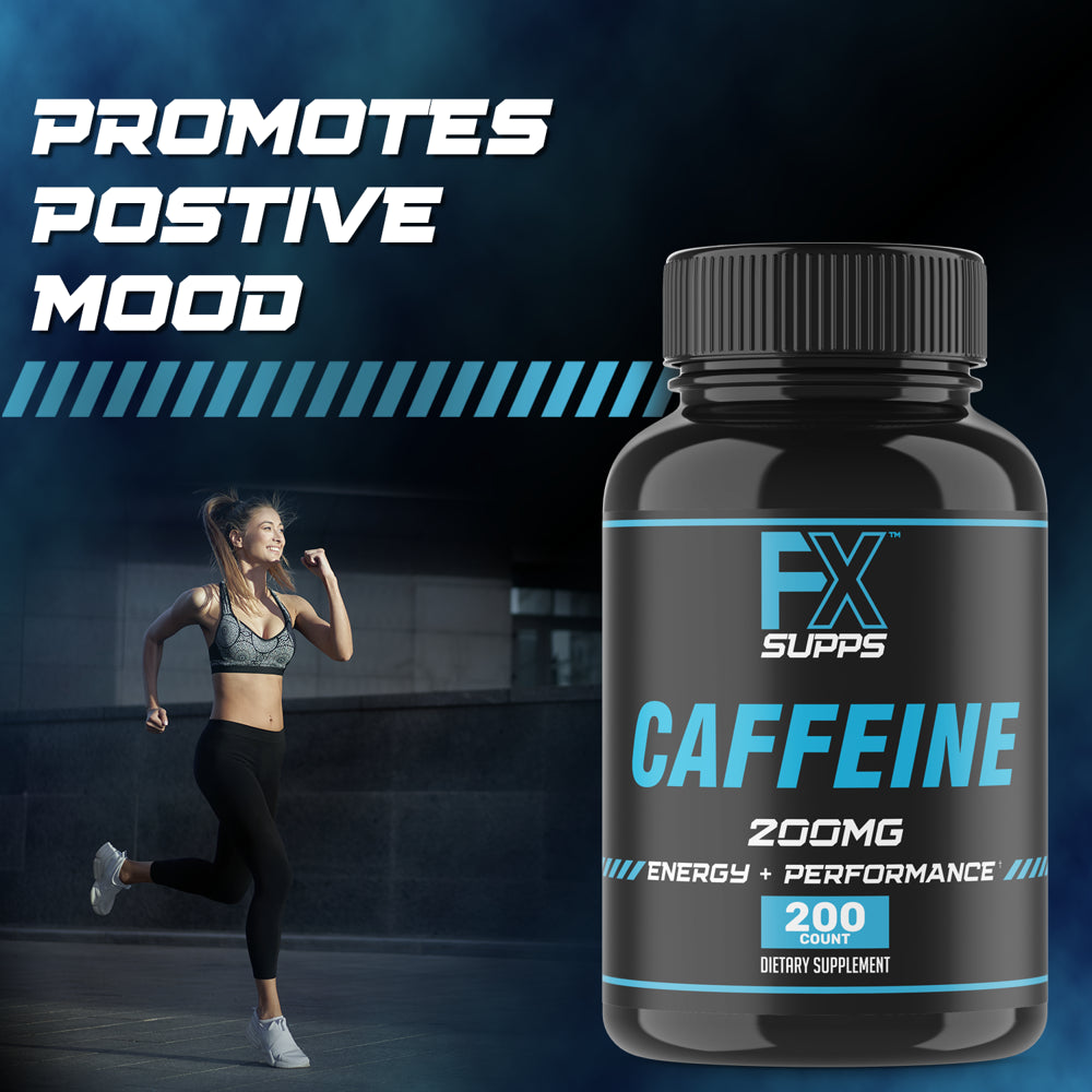 FX Supps Caffeine Pills for Energy, Focus, and Mental Clarity, 200Mg per Serving, 200 Capsules