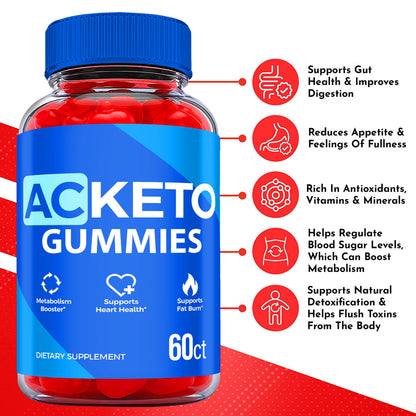 (1 Pack) AC Keto ACV Gummies - Supplement for Weight Loss - Energy & Focus Boosting Dietary Supplements for Weight Management & Metabolism - Fat Burn - 60 Gummies