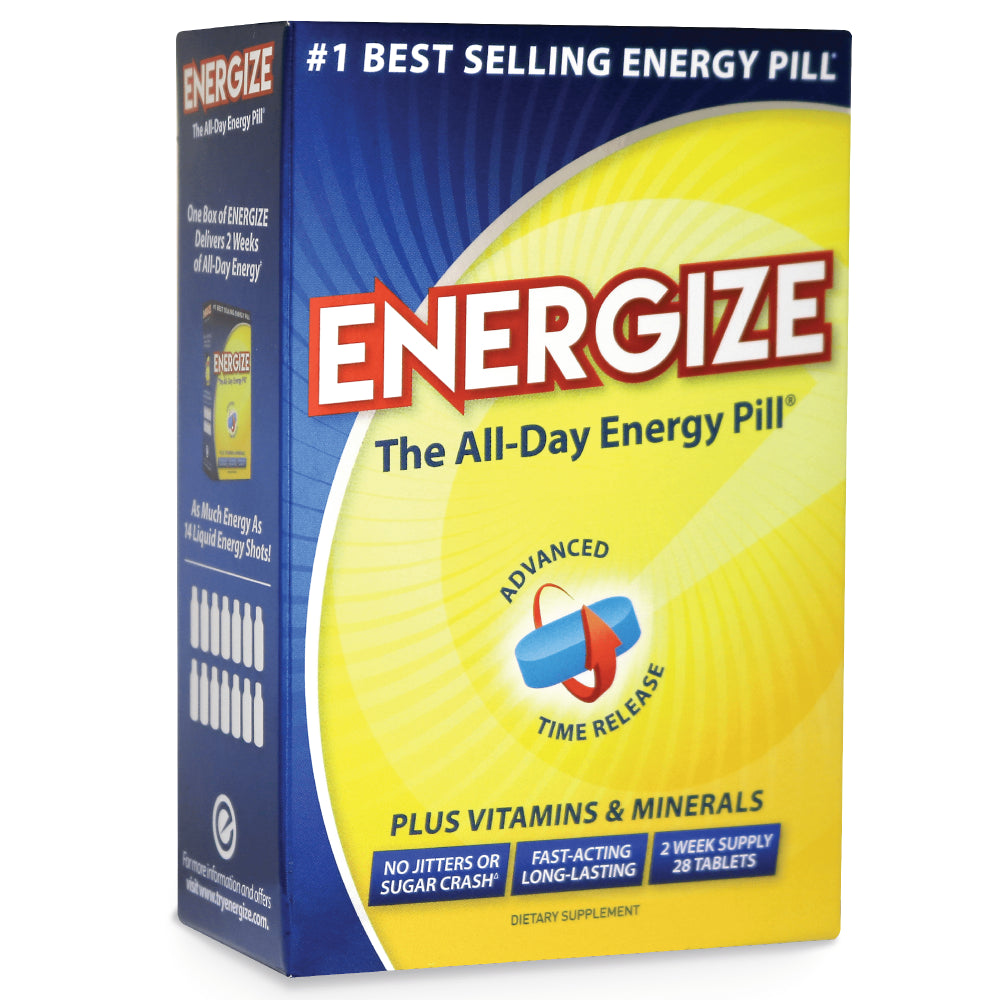 Isatori Energize Caffeine Pills - Fast Acting Energy Pill - 28 Tablets