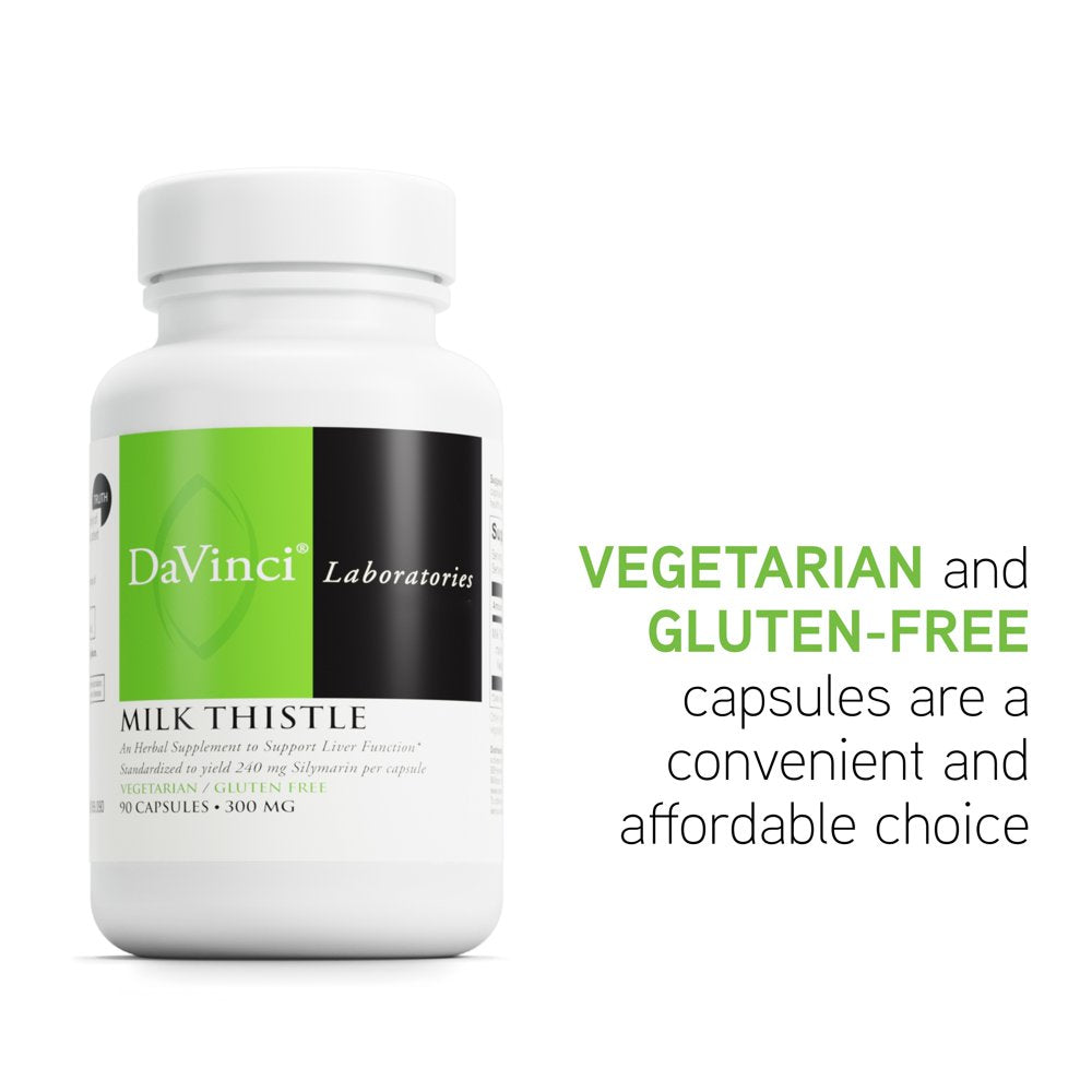 Davinci Labs Milk Thistle - Support Liver Detox & Kidney Health* - 90 Vegetarian Capsules