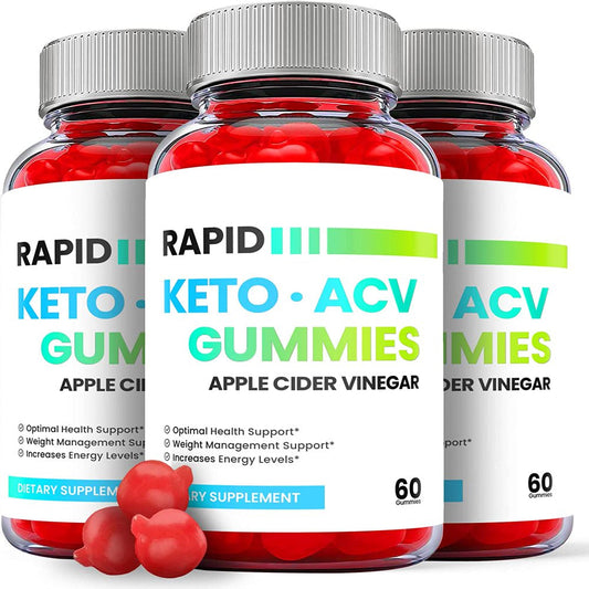 (3 Pack) Rapid Keto ACV Gummies - Supplement for Weight Loss - Energy & Focus Boosting Dietary Supplements for Weight Management & Metabolism - Fat Burn - 180 Gummies - Nutricity.com.au