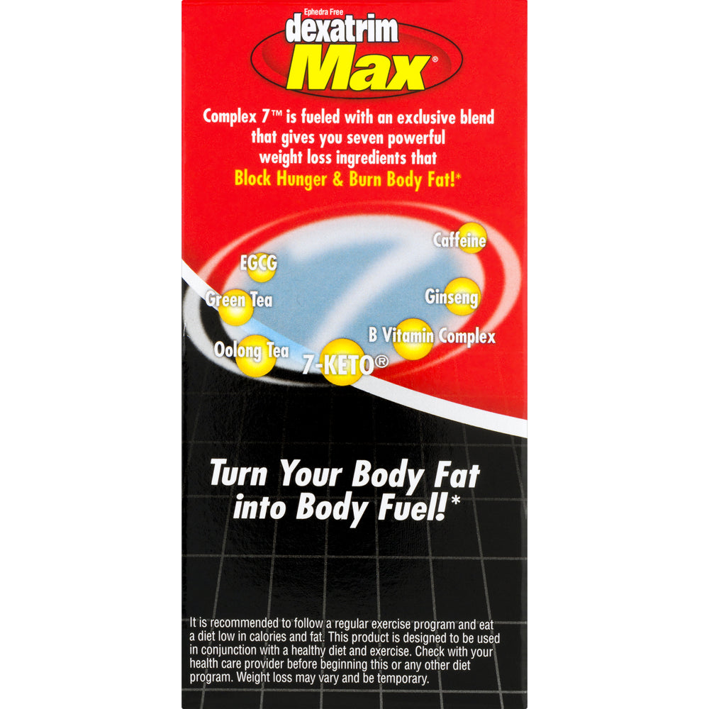 Dexatrim Max Complex Appetite Suppressant Weight Loss Dietary Supplement, Ctules, 60 Ct