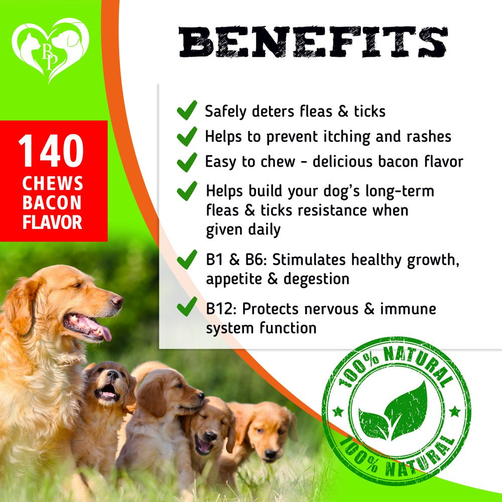 Flea and Tick Prevention Chewable Pills for Dogs (Bacon)