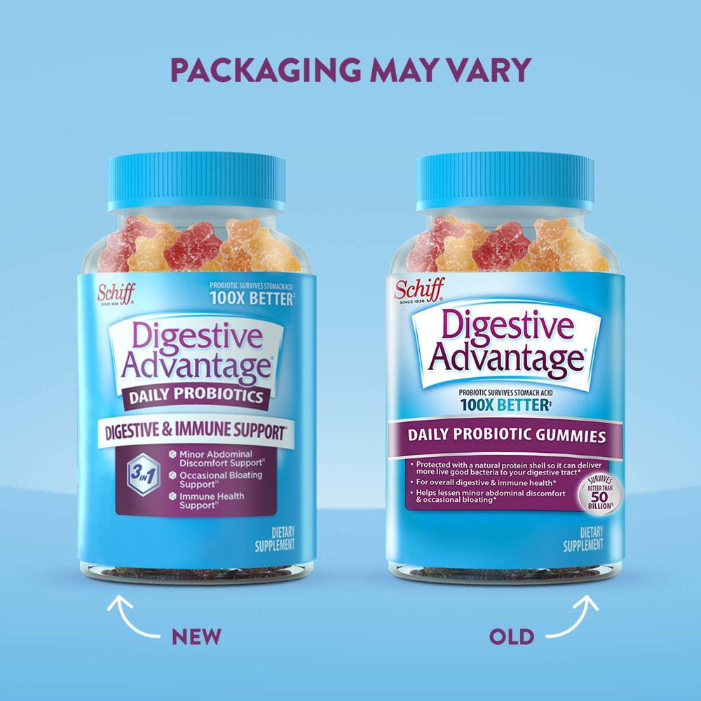 Digestive Advantage Daily Probiotic Gummies, Natural Fruit Flavors - 80 Gummies
