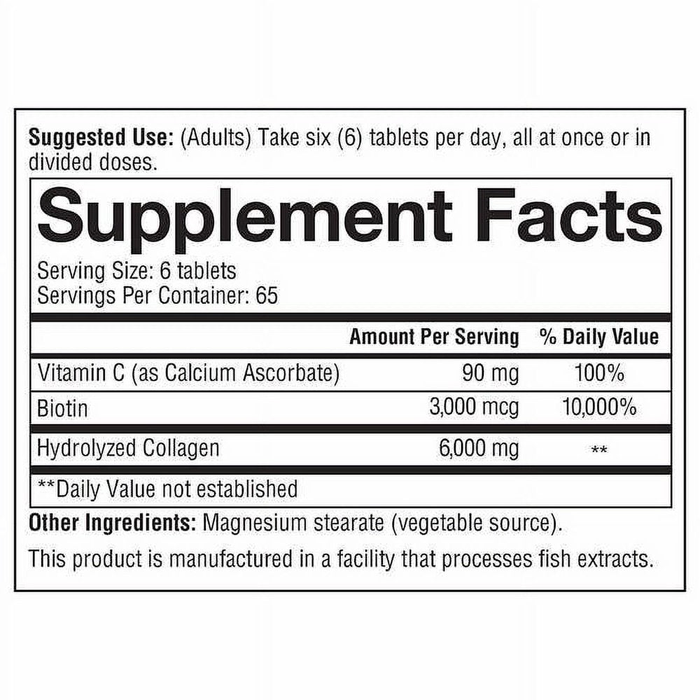 Youtheory Collagen plus Biotin, 390 Tablets