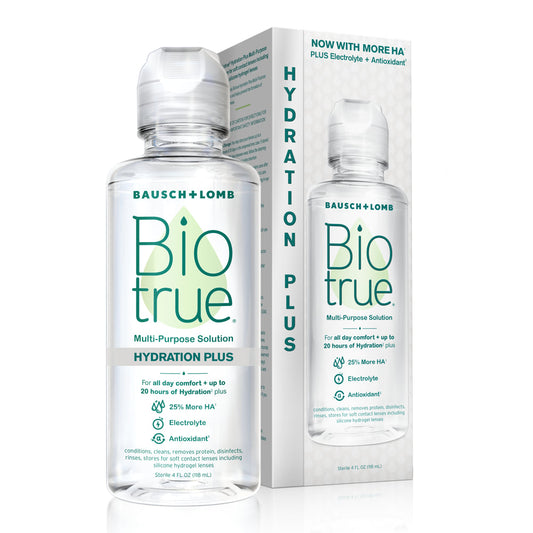 Biotrue Hydration plus Multi-Purpose Contact Lens Solution for Soft Contact Lenses, 4 FL OZ