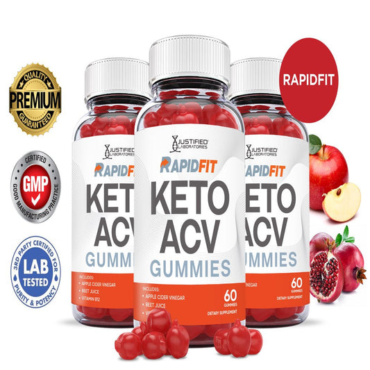(3 Pack) Rapidfit Keto ACV Gummies 1000MG Dietary Supplement 180 Gummys - Nutricity.com.au